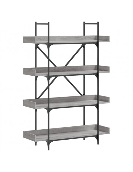 Libreria 4 Ripiani Grigio Sonoma 100x33x145,5 Legno Multistrato
