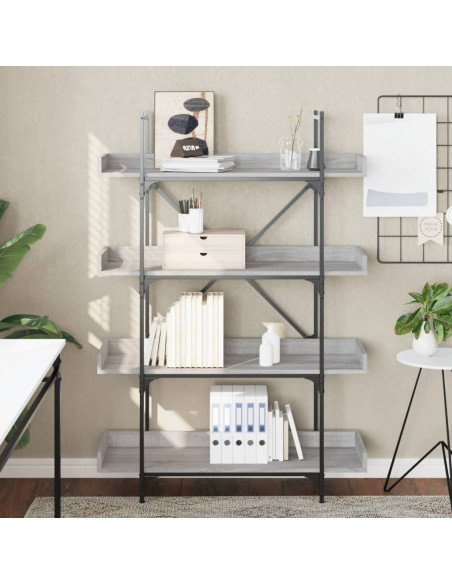 Libreria 4 Ripiani Grigio Sonoma 100x33x145,5 Legno Multistrato