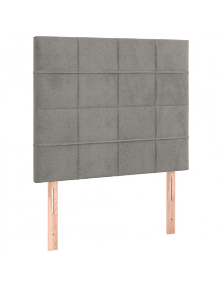 Giroletto a Molle con Materasso Grigio Chiaro 80x200 cm Velluto