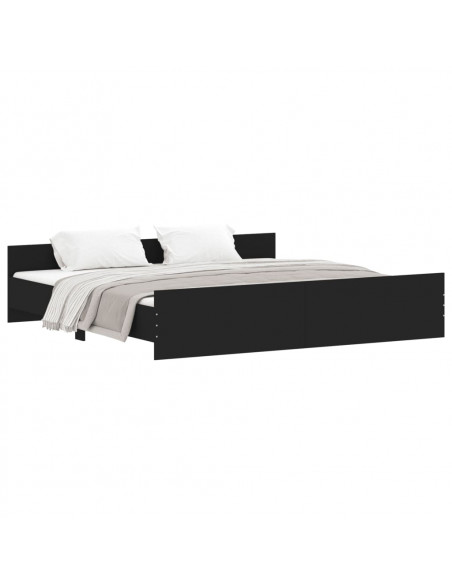 Giroletto con Testiera e Pediera Nero 200x200 cm