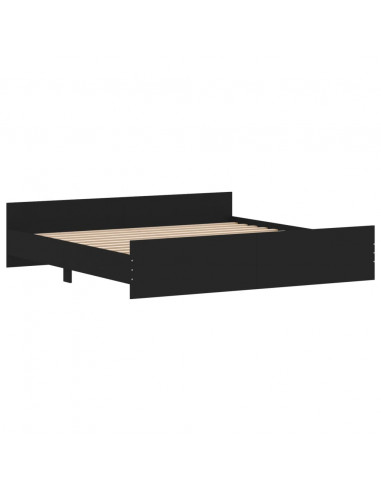 Giroletto con Testiera e Pediera Nero 200x200 cm