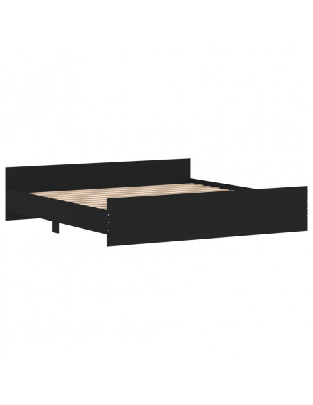 Giroletto con Testiera e Pediera Nero 200x200 cm