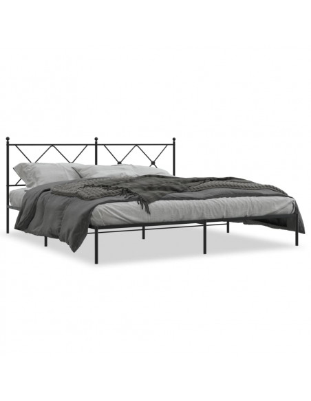 Giroletto con Testiera in Metallo Nero 183x213 cm