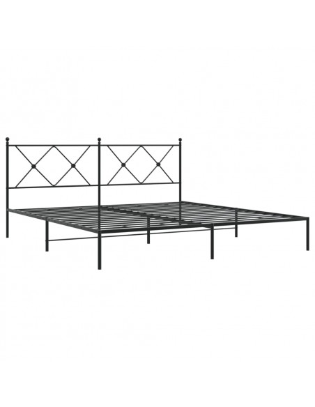 Giroletto con Testiera in Metallo Nero 183x213 cm