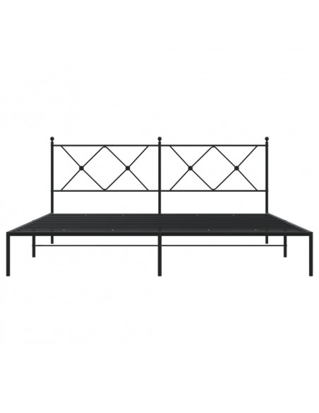 Giroletto con Testiera in Metallo Nero 183x213 cm