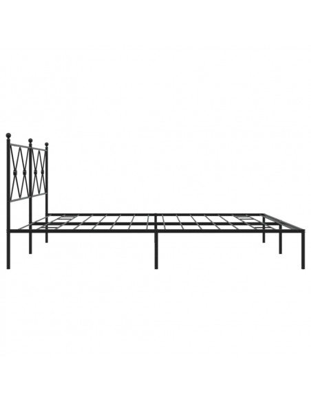 Giroletto con Testiera in Metallo Nero 183x213 cm