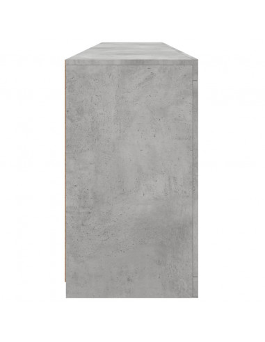 Credenza con Luci LED Grigio Cemento 202x37x67 cm