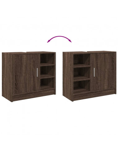 Mobile Lavabo Rovere Fumo 63x29x55 cm in Truciolare