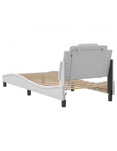 Giroletto con Luci LED Bianco 80x200 cm in Similpelle