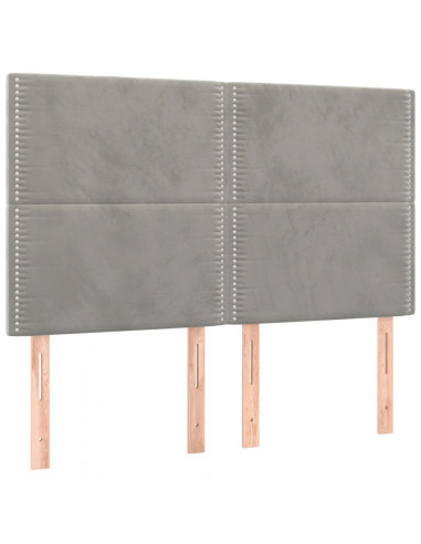 Giroletto con Testiera Grigio Chiaro 140x200 cm in Velluto