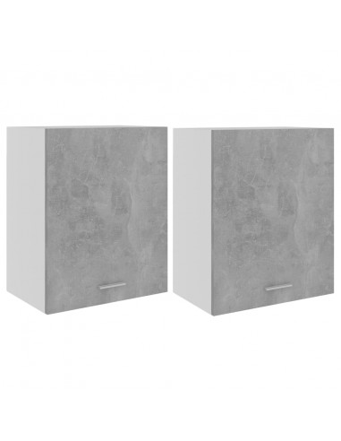 Armadi Sospesi 2 pz Grigo Cemento 50x31x60 cm in Multistrato