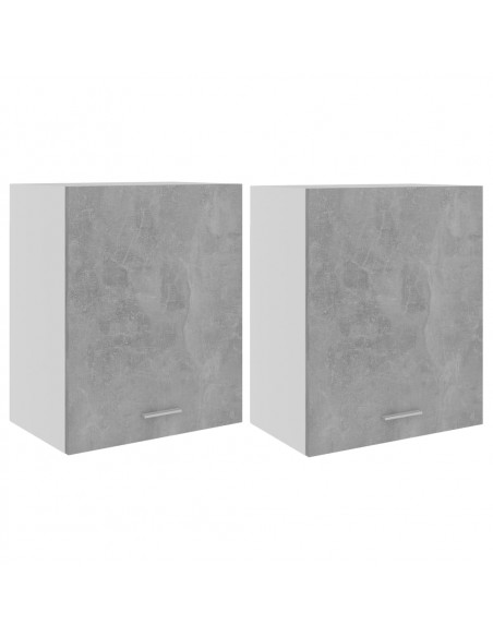 Armadi Sospesi 2 pz Grigo Cemento 50x31x60 cm in Multistrato