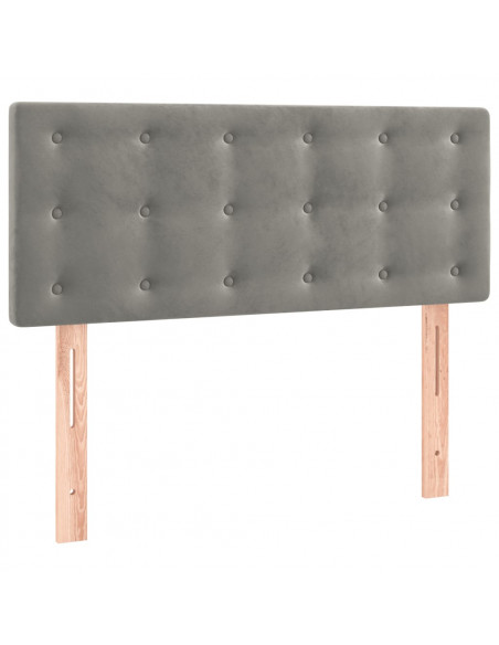 Giroletto a Molle con Materasso Grigio Chiaro 90x190 cm Velluto