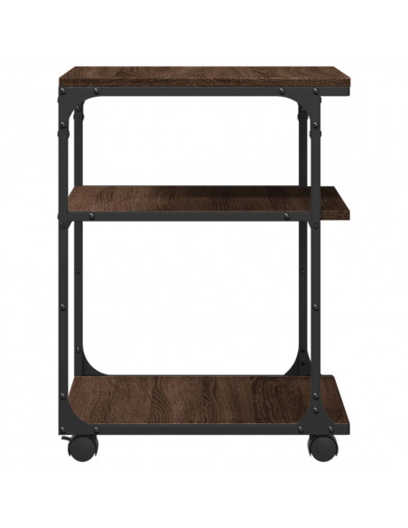 Supporto Stampante 3Piani Rovere Marrone 43x48x64cm Multistrato