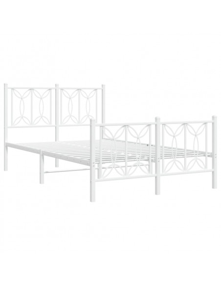Giroletto con Testiera e Pediera Metallo Bianco 120x190 cm