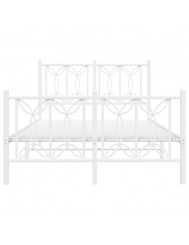 Giroletto con Testiera e Pediera Metallo Bianco 120x190 cm