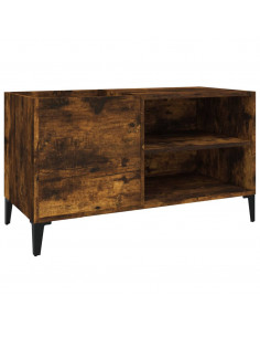 Mobile Porta Dischi Rovere Fumo 84,5x38x48 cm Legno Multistrato 2