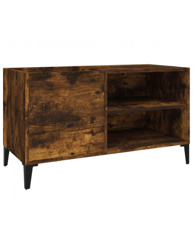 Mobile Porta Dischi Rovere Fumo 84,5x38x48 cm Legno Multistrato