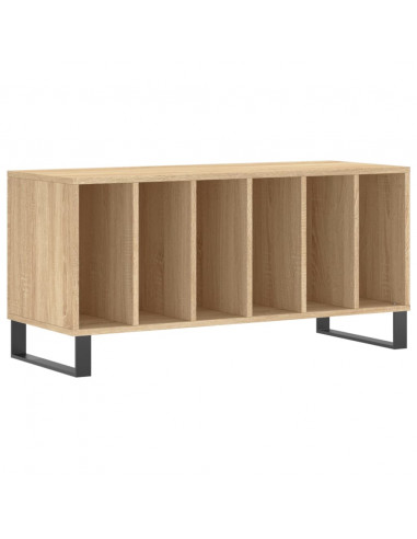 Mobile Porta Dischi Rovere Sonoma 100x38x48cm Legno Multistrato