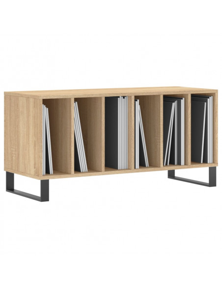 Mobile Porta Dischi Rovere Sonoma 100x38x48cm Legno Multistrato