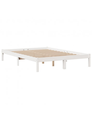 Letto Libreria senza Materasso Bianco 150x200 cm Legno di Pino