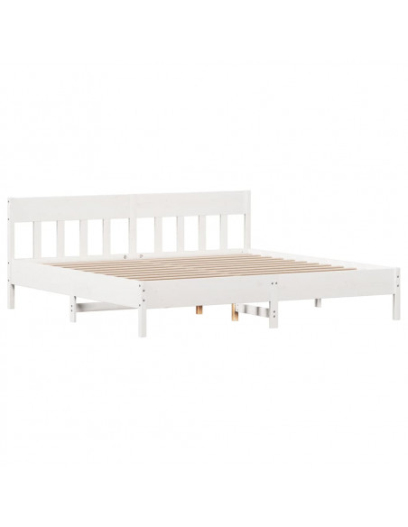 Giroletto con Testiera Bianco 180x200 cm Massello Pino