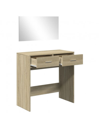 Toeletta con Specchio Rovere Sonoma 80x39x80 cm