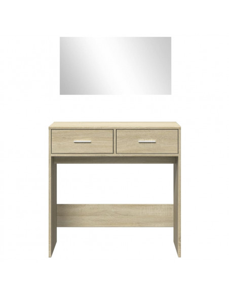 Toeletta con Specchio Rovere Sonoma 80x39x80 cm