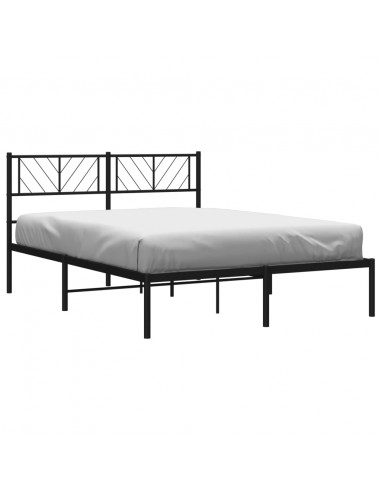 Giroletto con Testiera in Metallo Nero 120x190 cm