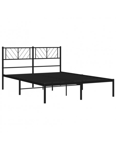 Giroletto con Testiera in Metallo Nero 120x190 cm