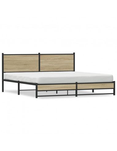 Giroletto senza Materaso in Metallo Rovere Sonoma 183x213 cm