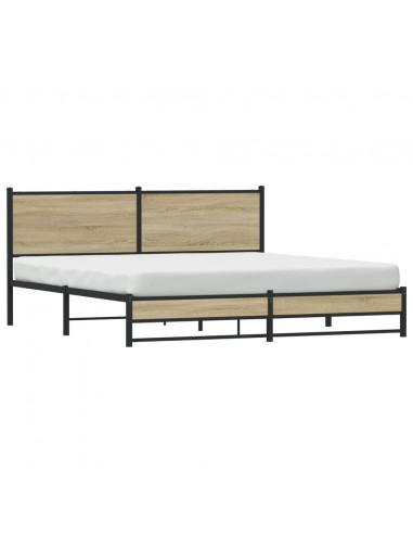 Giroletto senza Materaso in Metallo Rovere Sonoma 183x213 cm