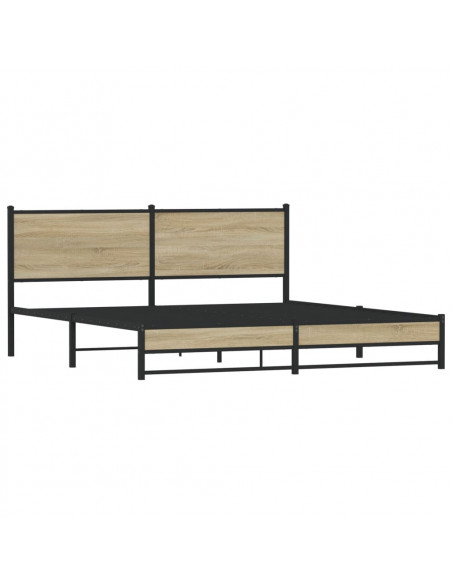 Giroletto senza Materaso in Metallo Rovere Sonoma 183x213 cm