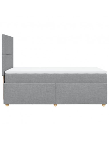 Giroletto a Molle con Materasso Grigio Chiaro 90x190 cm Tessuto