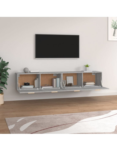 Mobili Parete 2 pz Grigio Sonoma 100x36,5x35 cm in Multistrato