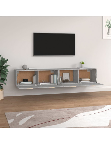 Mobili Parete 2 pz Grigio Sonoma 100x36,5x35 cm in Multistrato