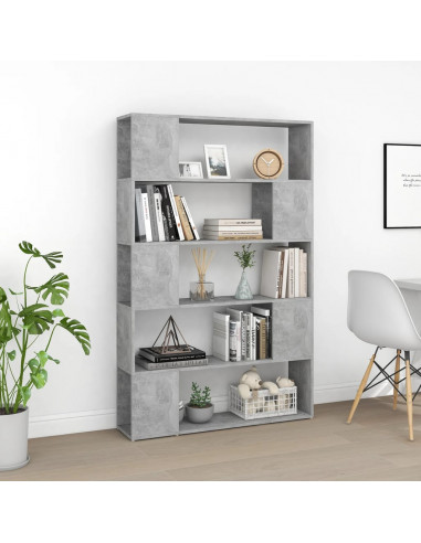 Libreria/Divisorio Grigio Cemento 100x24x155 cm in Truciolato