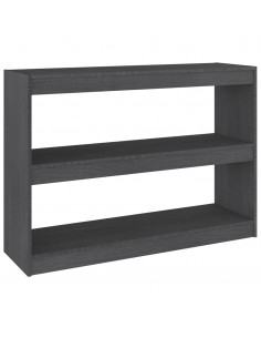 Libreria/Divisorio Grigio 100x30x71,5 cm in Legno Massello di Pino 2