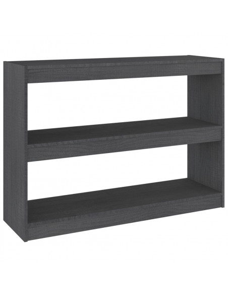 Libreria/Divisorio Grigio 100x30x71,5 cm in Legno Massello di Pino