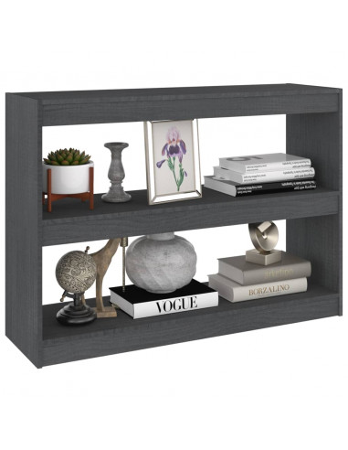 Libreria/Divisorio Grigio 100x30x71,5 cm in Legno Massello di Pino