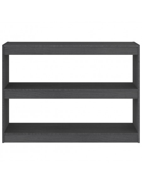 Libreria/Divisorio Grigio 100x30x71,5 cm in Legno Massello di Pino