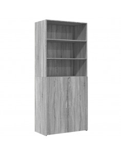 Credenza Grigio Sonoma 80x42,5x185 cm in Legno Multistrato 2