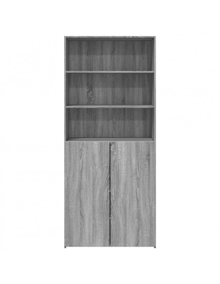 Credenza Grigio Sonoma 80x42,5x185 cm in Legno Multistrato