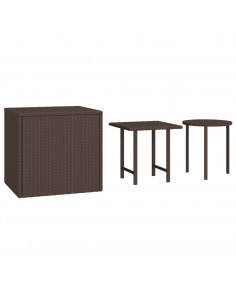 Tavolini 3 pz Marroni in Polyrattan 2