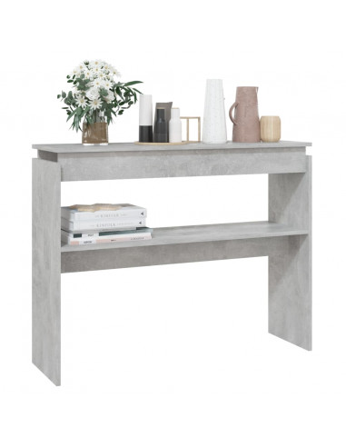 Tavolino Consolle Grigio Cemento 102x30x80cm Legno Multistrato