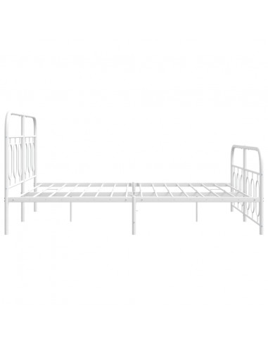 Giroletto con Testiera e Pediera Metallo Bianco 135x190 cm