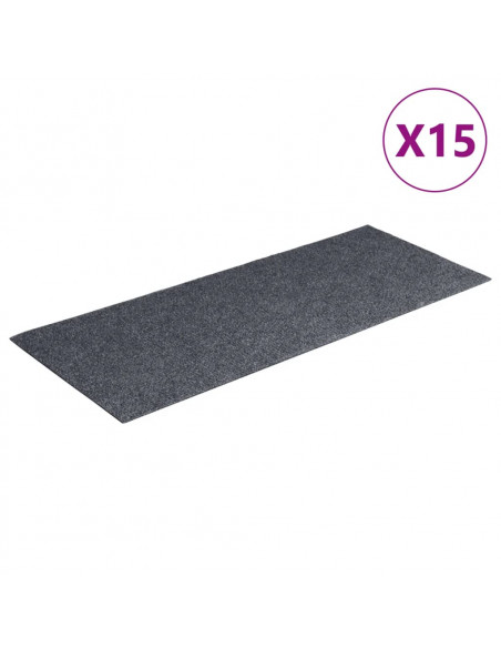 Tappeti Adesivi Rettangolari Scale 15 pz 60x25 cm Grigio Chiaro