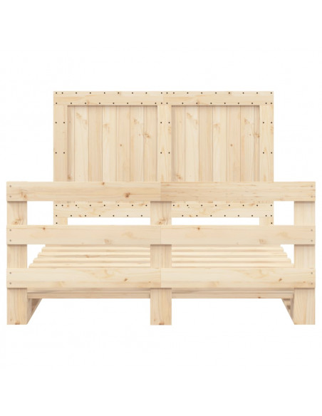 Giroletto con Testiera 140x200 cm in Legno Massello di Pino