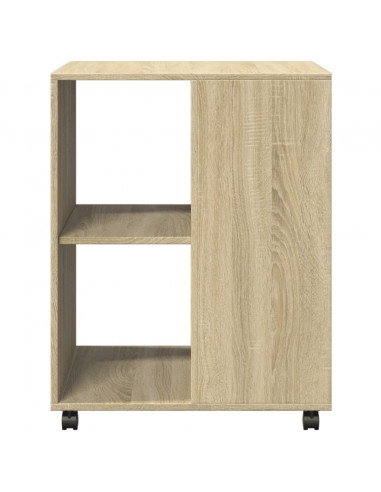 Tavolino con Ruote Rovere Sonoma 55x60x78 cm in Truciolato