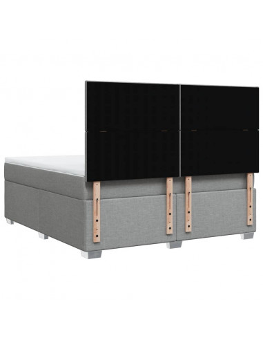 Giroletto a Molle con Materasso Grigio Chiaro180x200 cm Tessuto